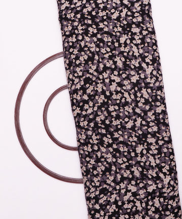 purple and black floral print rayon fabric